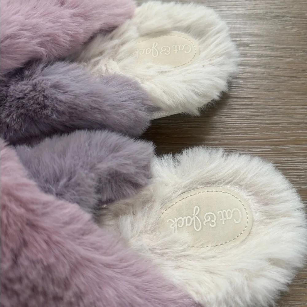 Cat & Jack Pink and Gray Kids Slippers